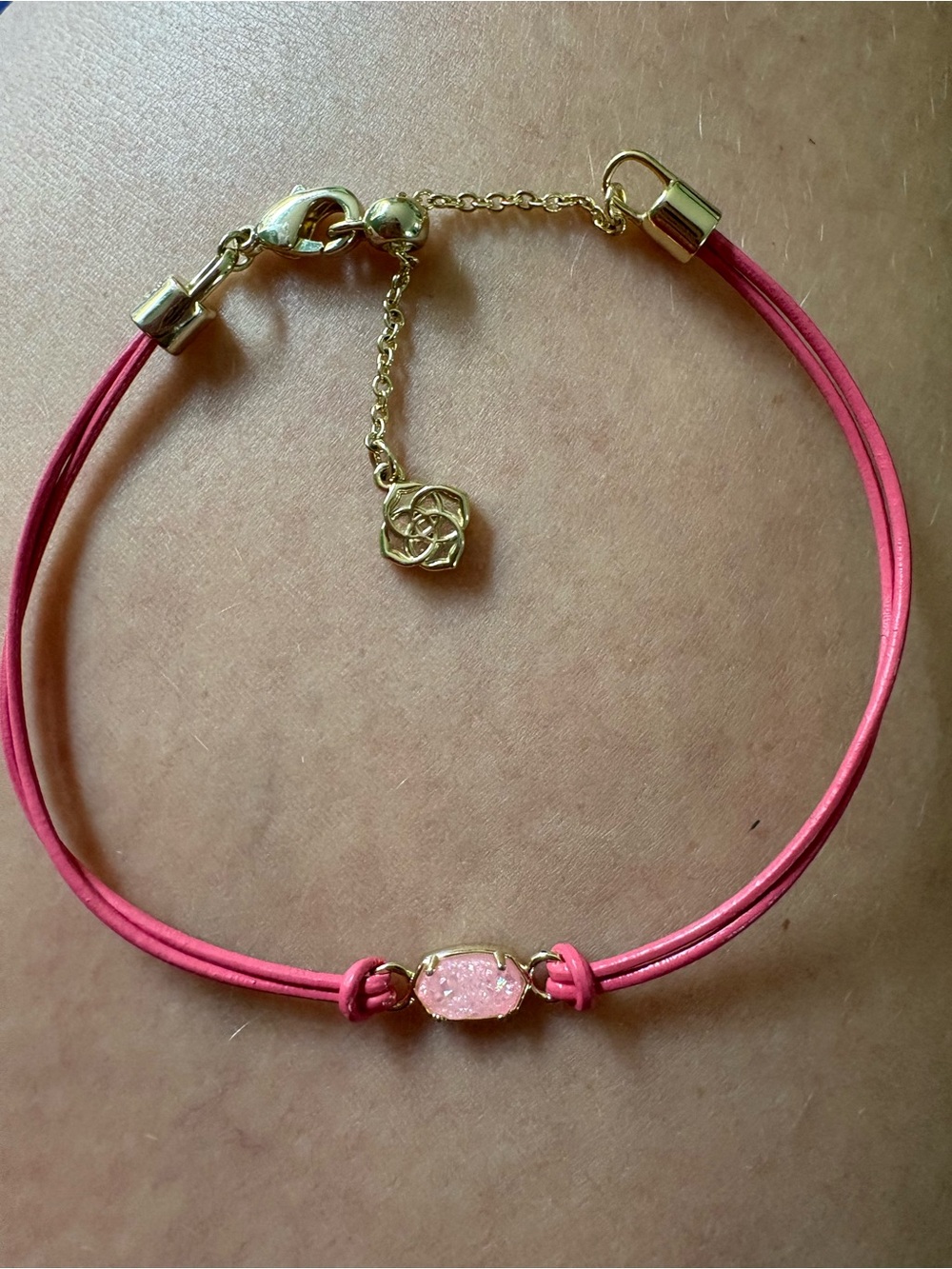 Kendra Scott Pink Druzy Double-Strand Necklace with Gold Accents